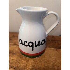 Vintage Baldelli Pottery Large Pitcher Retro 80s Italian acqua Water Rare